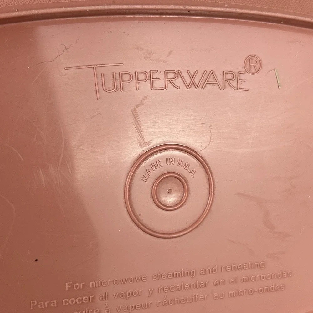 Tupperware Microwave Steamer Set 1273-5 Pink 6 Cup 1.4L 3 Piece Vintage USA
